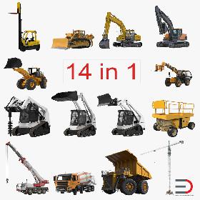 Industrial Rigged Vehicles Collection 3D Models